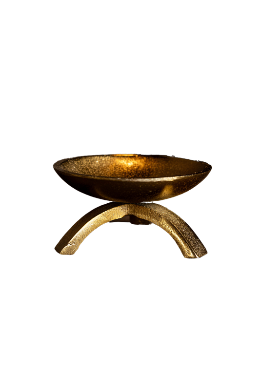 Brass Inspired Tripod Pillar Candle Holder