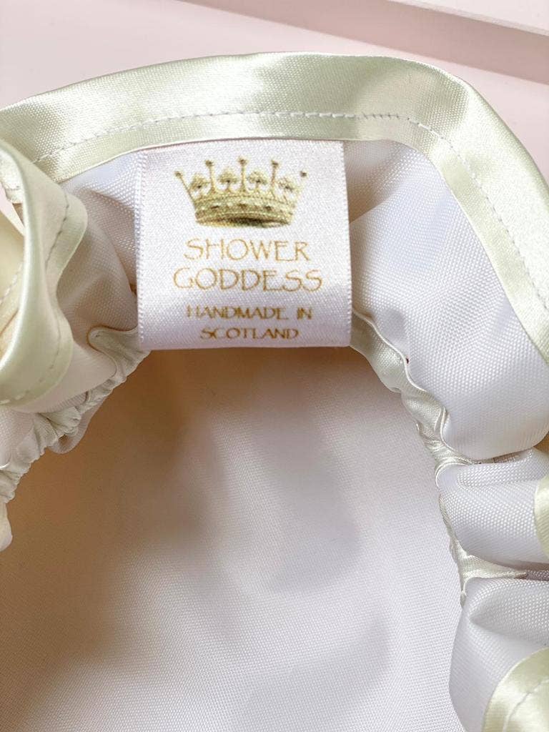 Oyster Pearl Satin Shower Cap