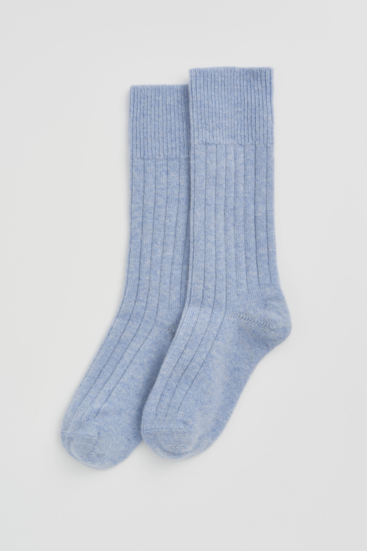 Morning Blue Merino Bed Socks: Morning Blue / Large (UK 9-13)