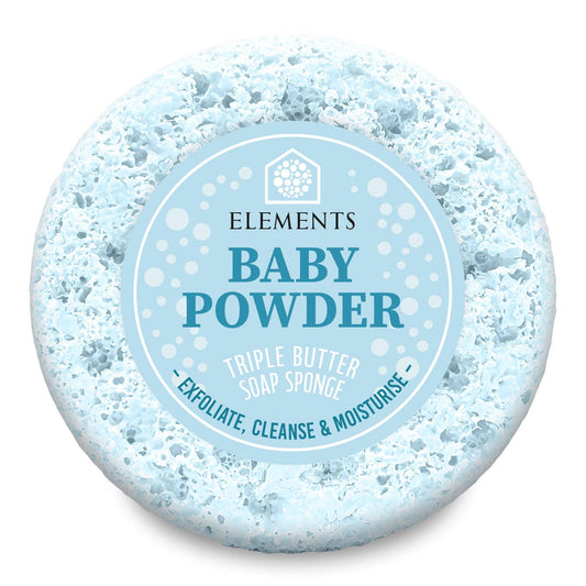 Baby Powder Triple Butter Soap Sponge – Handmade & Vegan