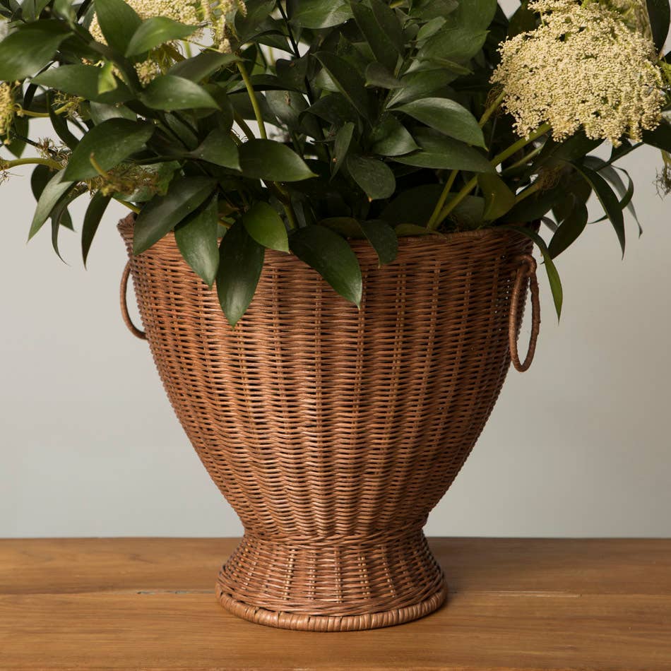 Ornella Rattan Vase Brown