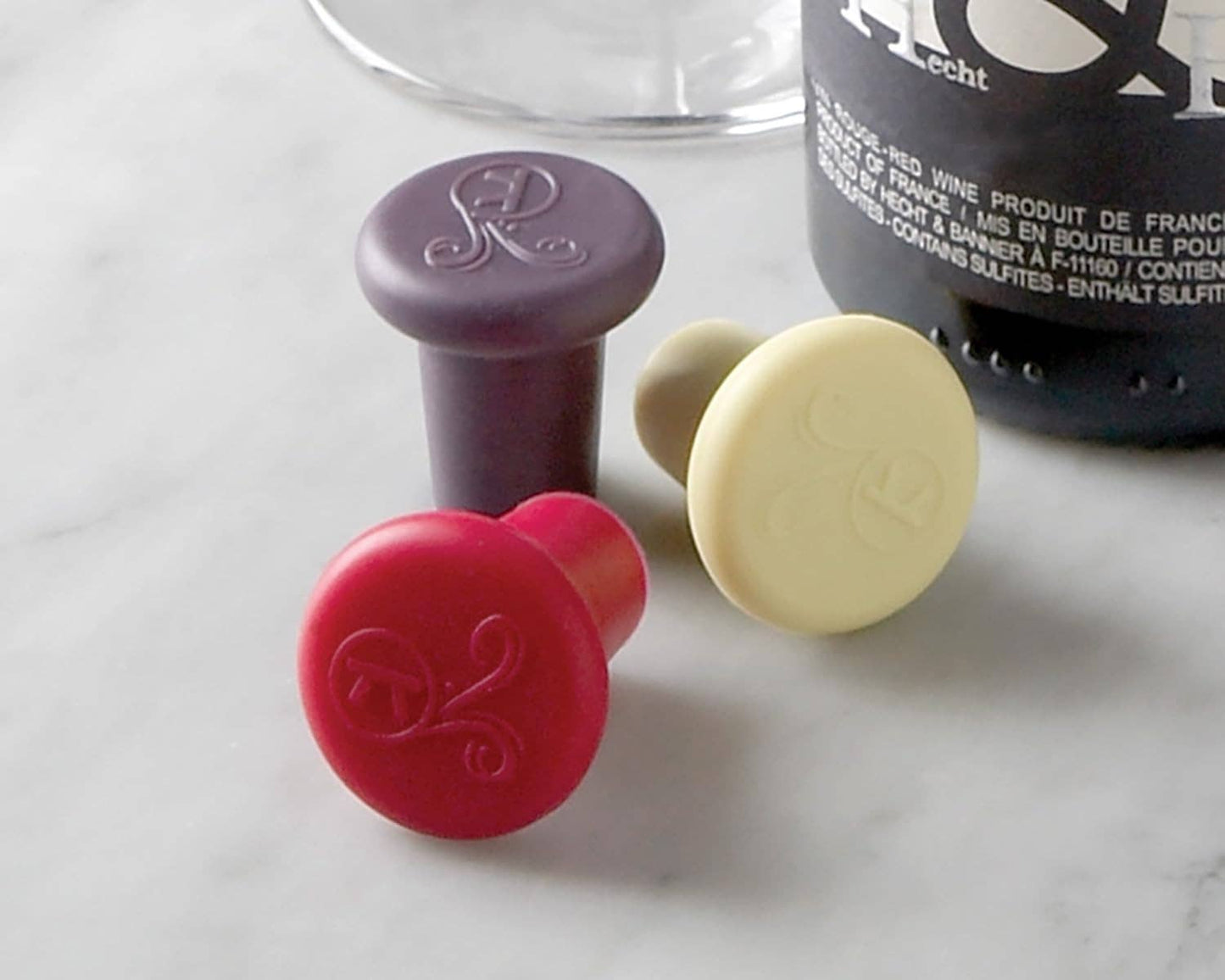 Outset Silicone Wine Stoppers - assorted colours