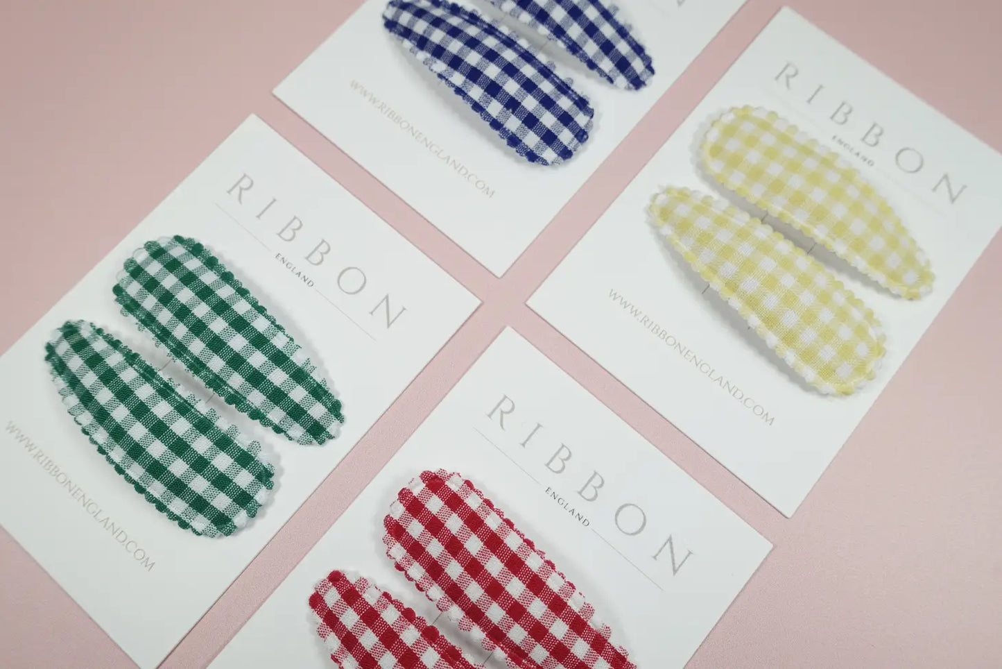 Red Gingham Hair Clips