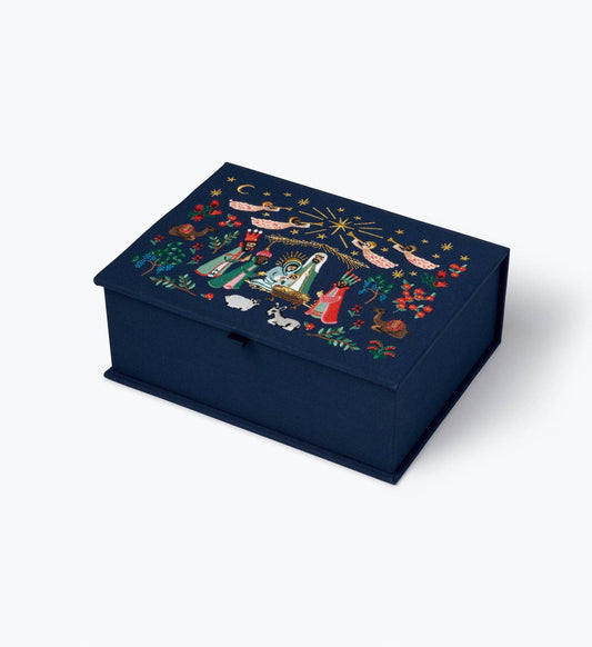 Nativity Large Embroidered Keepsake Box