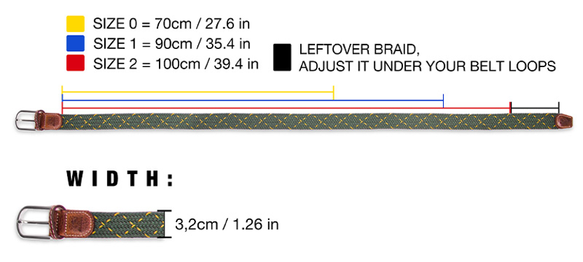 Woven Elastic Belt - Air Force Blue - Size 0