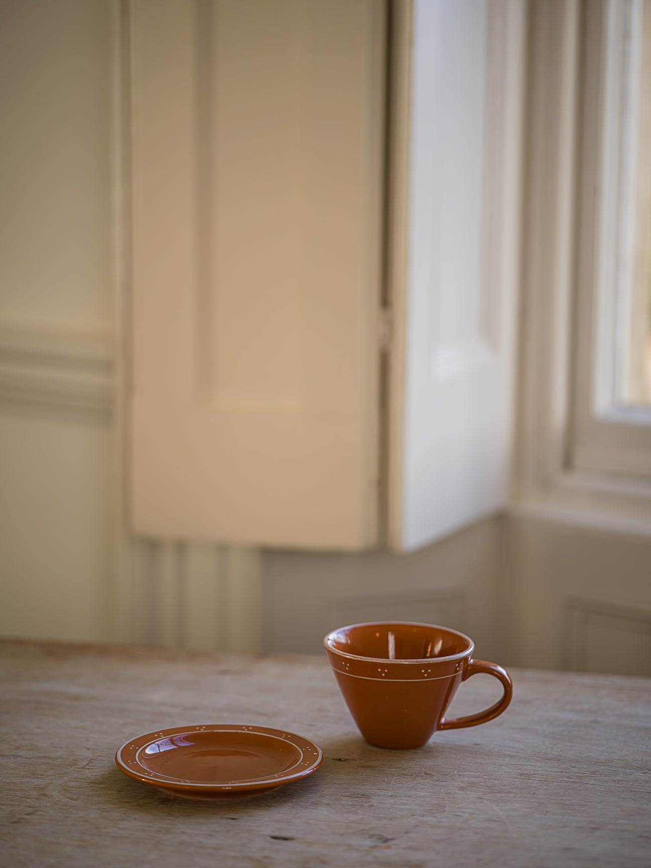 Tea Cup and Saucer Set - Terracotta