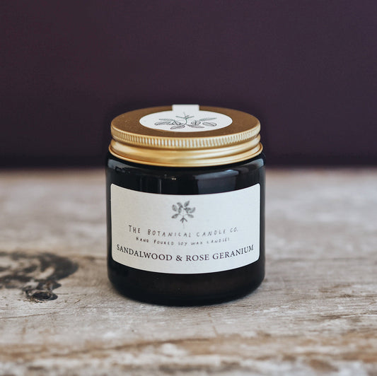 Sandalwood and Rose Geranium 120ml Candle