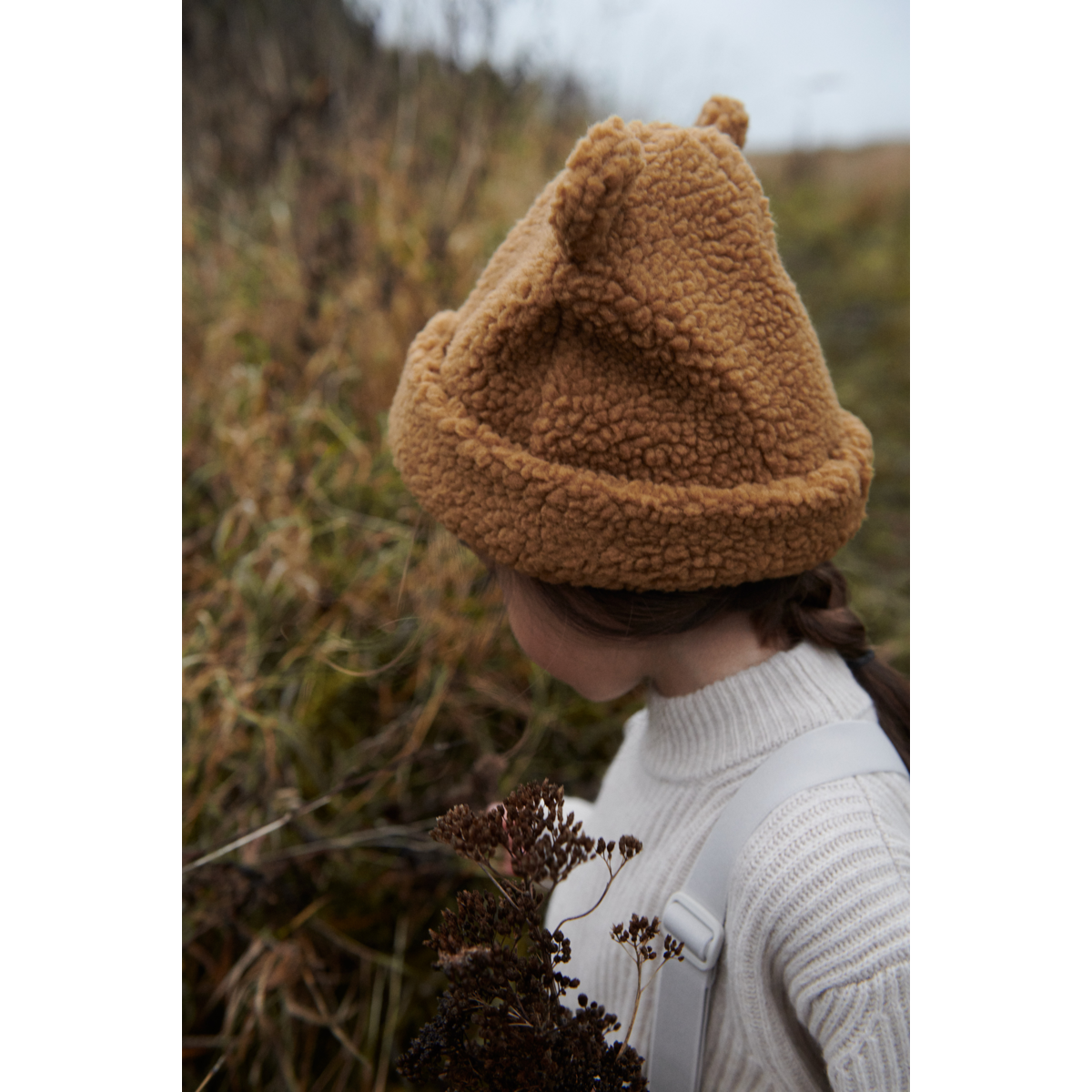 Bibi Pile Beanie with Ears - Caramel - 3/4 years