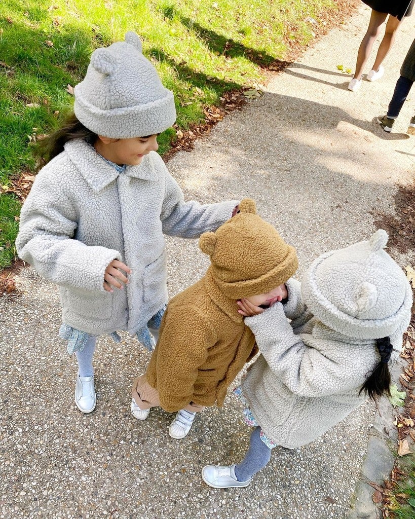 Bibi Pile Beanie with Ears - Mist - 1/2 years