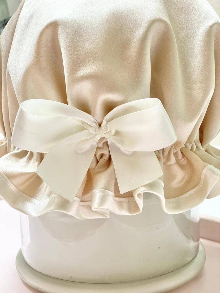 Oyster Pearl Satin Shower Cap
