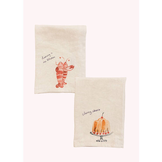 Lobster Lovers and Cherry Cherie Linen Napkin Set