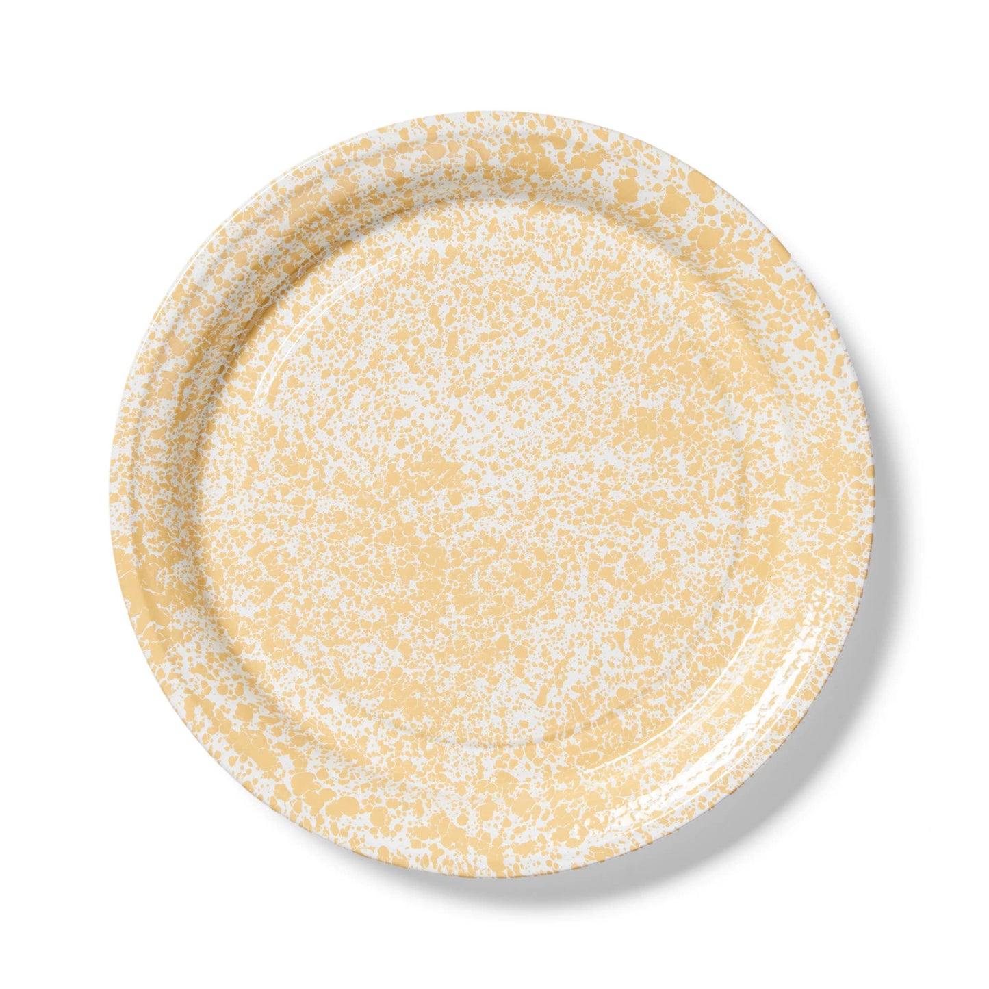 Splatter Enamelware Large Round Tray - Yellow Splatter