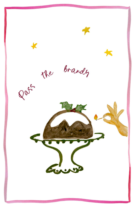 Pass the brandy - Linen Teatowel