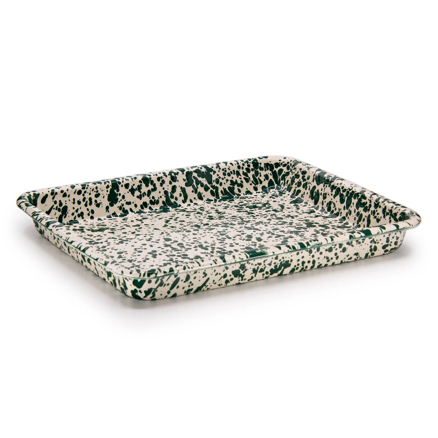 Small Rectangular Tray - Green & Cream