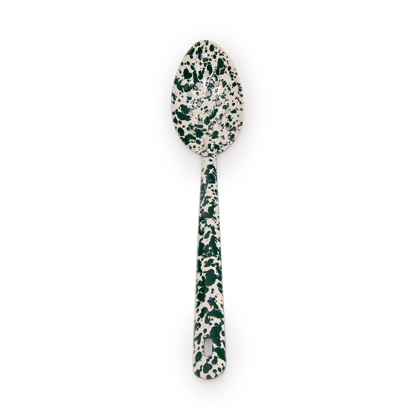Large Slotted Spoon - Green and Cream