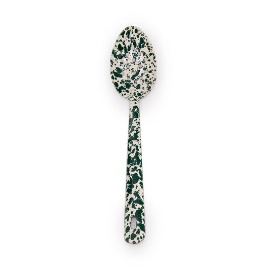 Large Slotted Spoon - Green and Cream