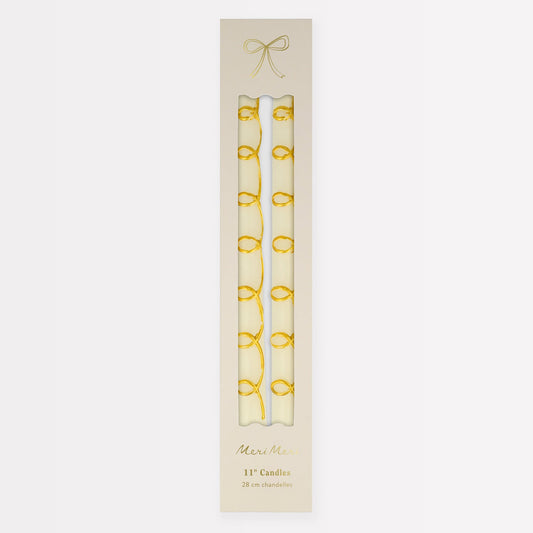 Gold Swirl Taper Candles