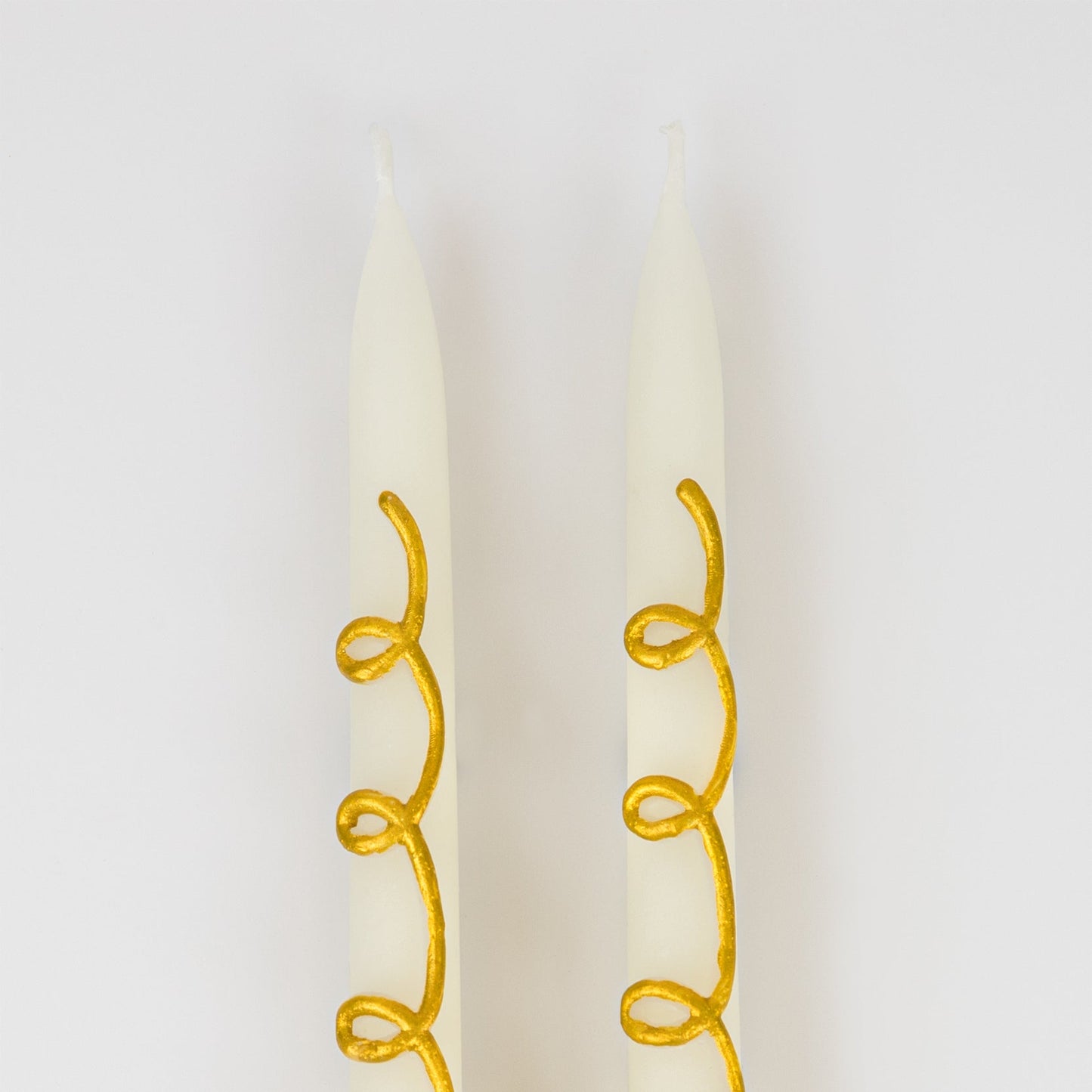 Gold Swirl Taper Candles