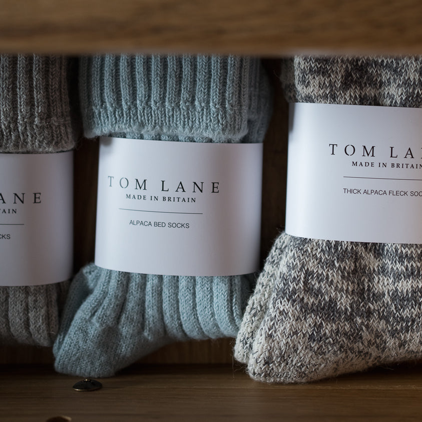 Alpaca Bed Socks Light Blue 4-7