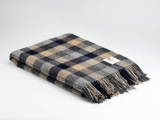 Home Mustard and Navy Block Blanket