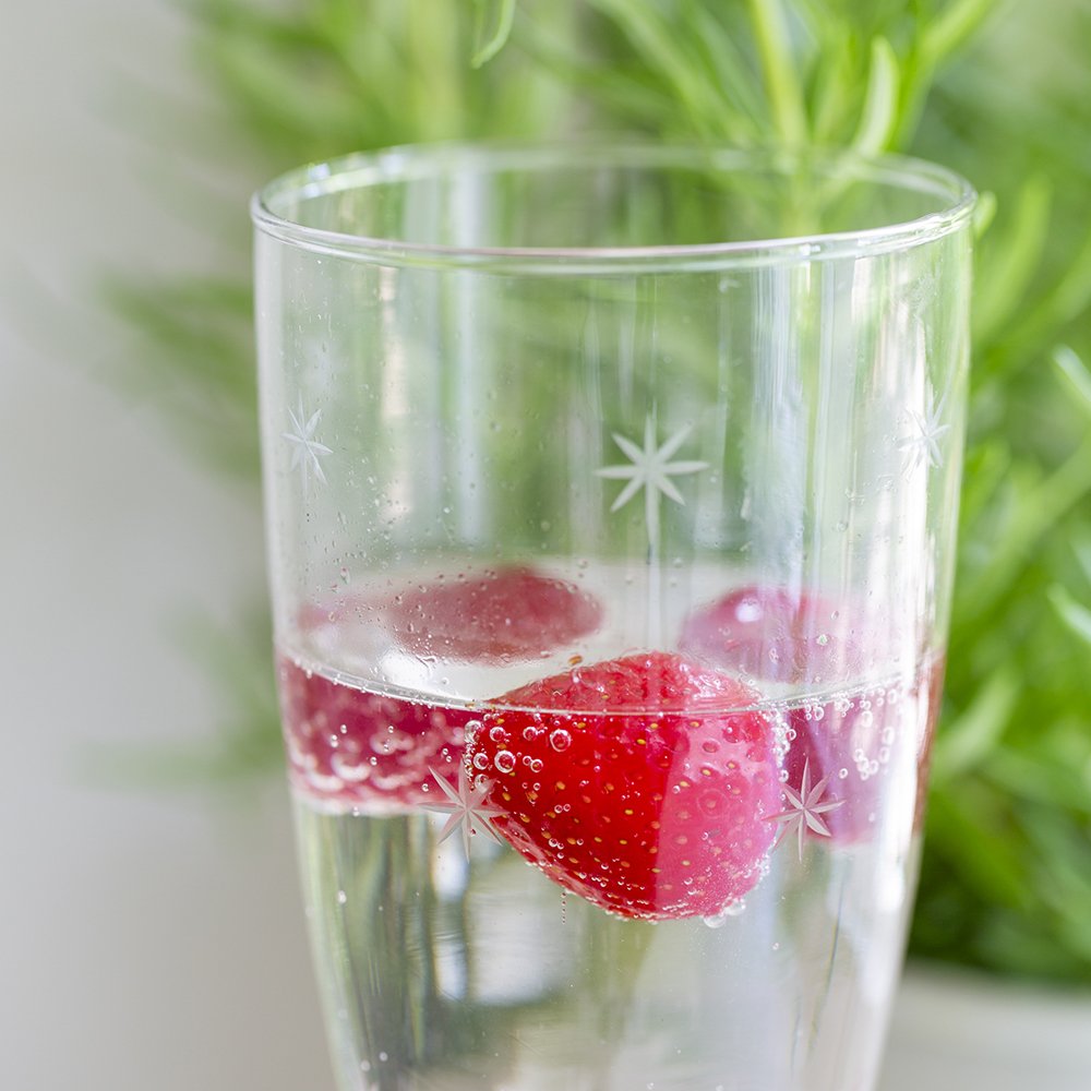 Etched Star Champagne Glass