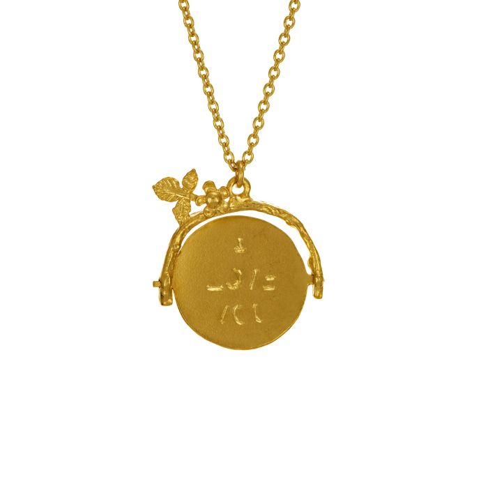 Spinning Disc 'I Love You' Necklace - Gold Plate
