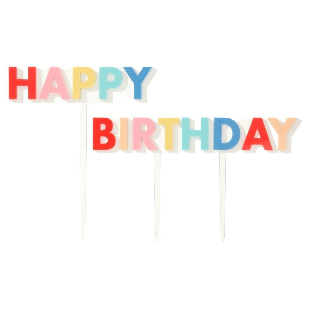 Colourful 'Happy Birthday' Cake Topper