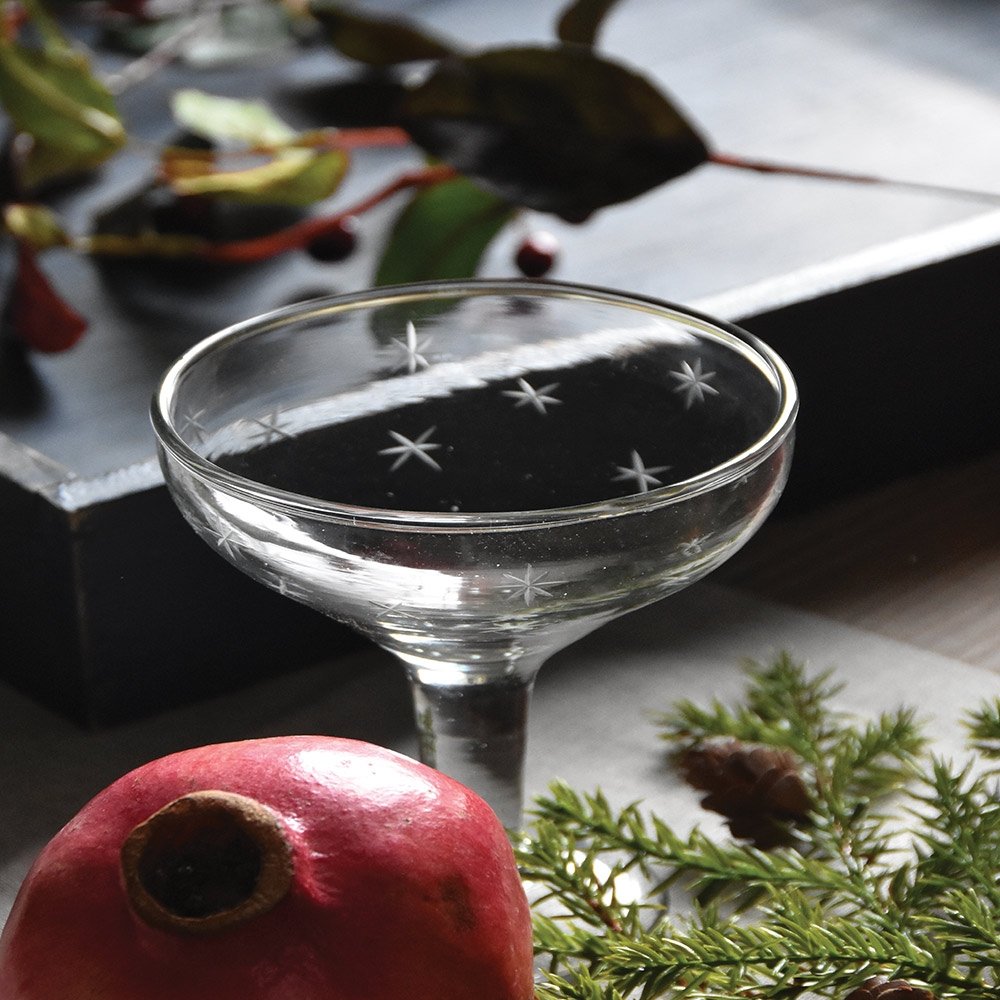 Etched Star Champagne Coupe