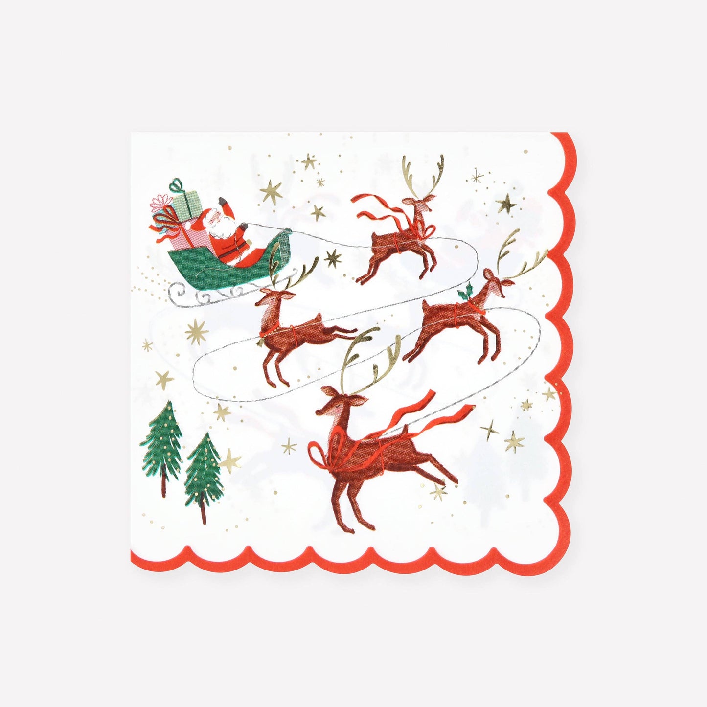 Santa, Sleigh & Reindeer Large Napkins