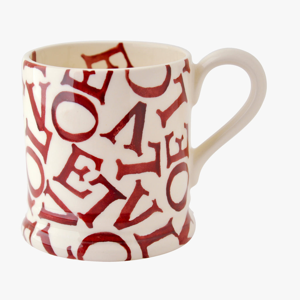 L.O.V.E Polka Red 1/2 Pint Mug