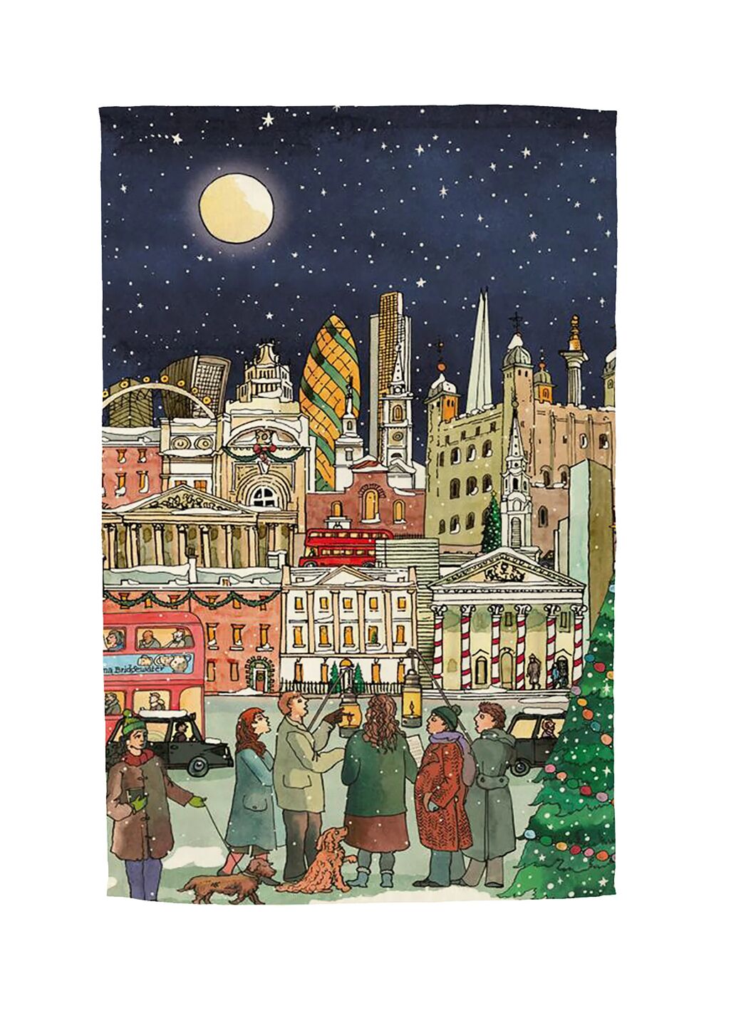 London At Christmas Tea Towel