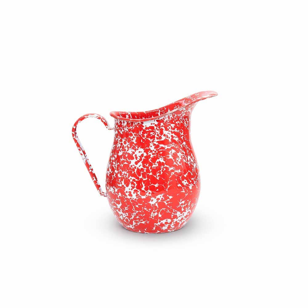 Splatter Enamelware Large Pitcher: Navy & Cream Splatter