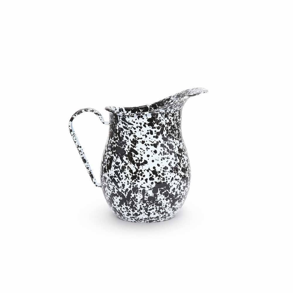 Splatter Enamelware Large Pitcher: Navy & Cream Splatter