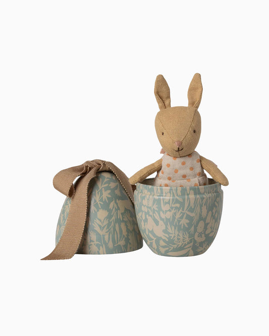 Small Easter egg with micro rabbit - Dusty Blue