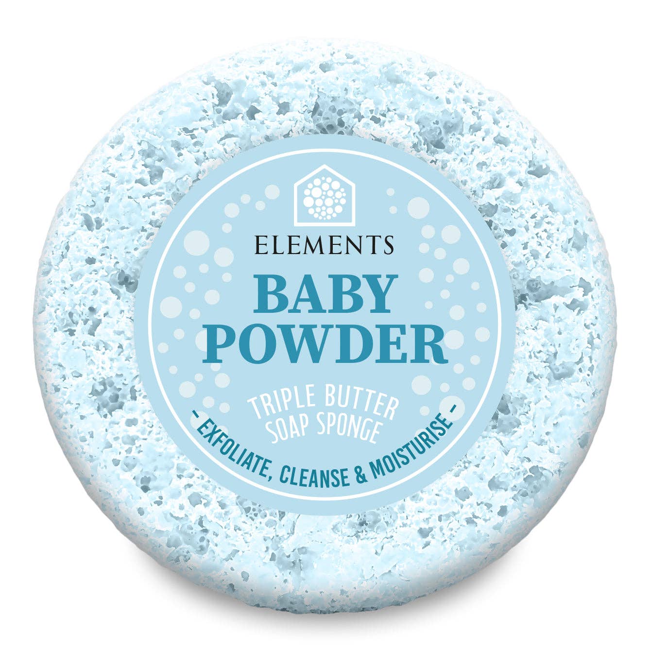 Baby Powder Triple Butter Soap Sponge – Handmade & Vegan