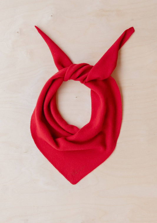 Merino Triangle Scarf in Red