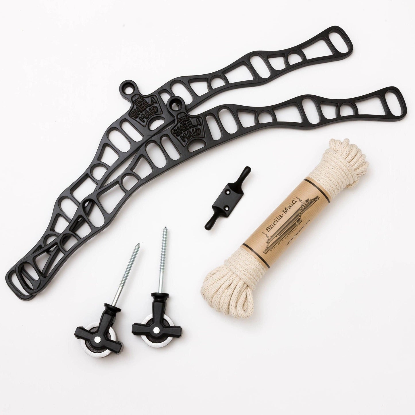 Sheila Maid Clothes Airer: Black / 57" 145 cm / 6 wooden Rails -22" 5(56cm)