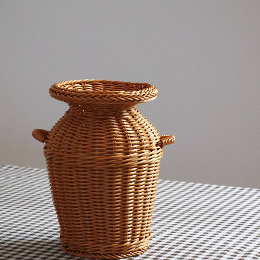 Rattan Woven Vase with Handles