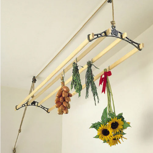 Sheila Maid Clothes Airer: Black / 57" 145 cm / 6 wooden Rails -22" 5(56cm)
