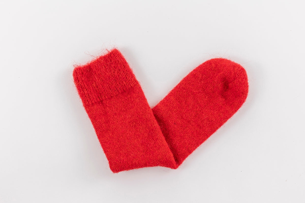 Ultra Soft Red Alpaca Socks - Large (UK 11-13)
