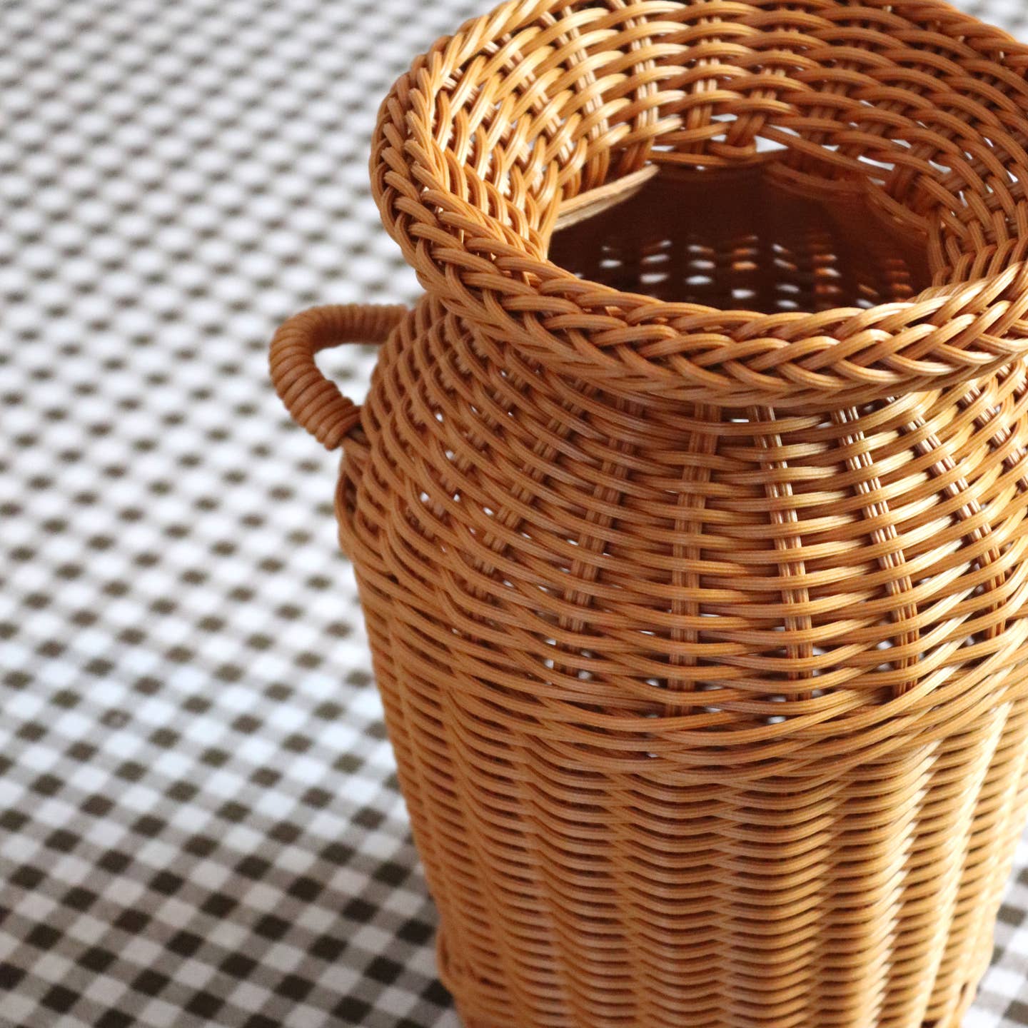 Rattan Effect Woven Vase with Handles