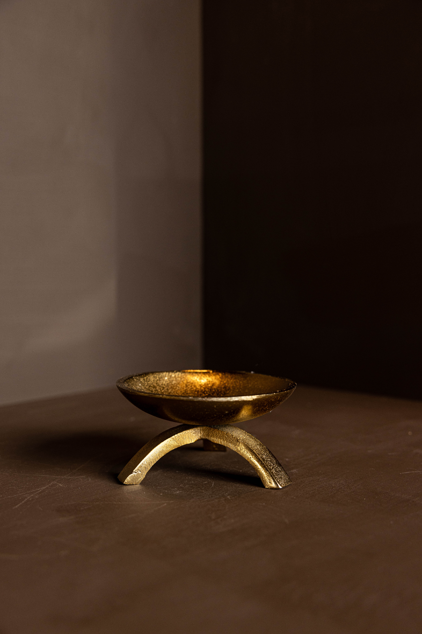 Brass Inspired Tripod Pillar Candle Holder