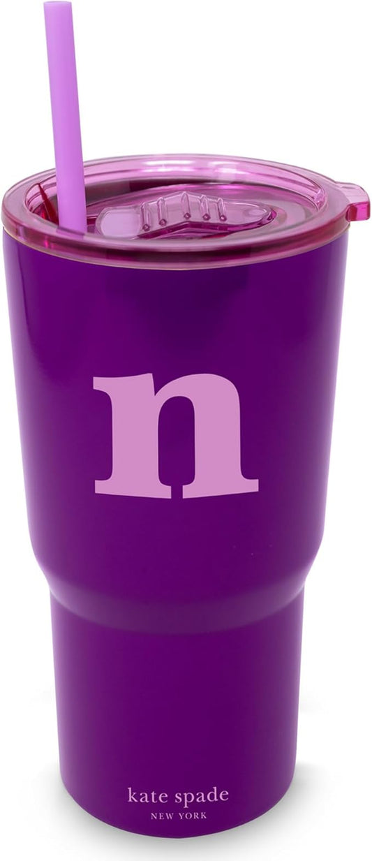 Initial Stainless Steel Tumbler - N - 20 Ounce