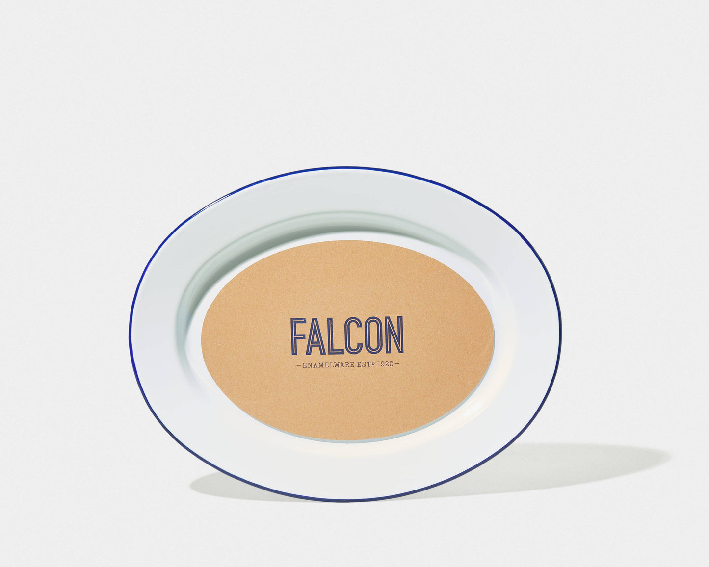 Oval Plate: White with Pillarbox Red rim