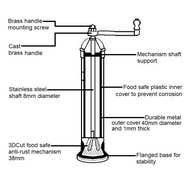 8" Salt Mill - Brass