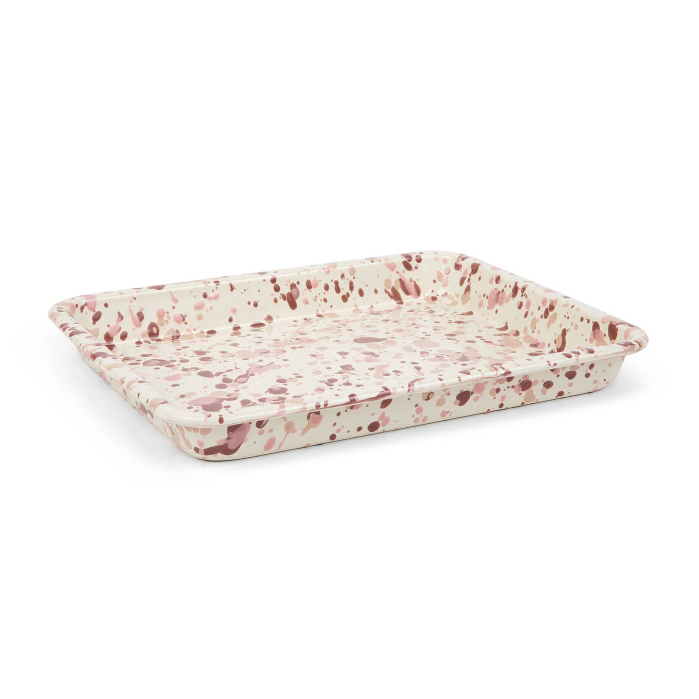 Catalina Enamelware Small Rectangle Tray - Desert Rose