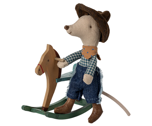 Cowboy Mouse On Rocking Horse, Little Bother