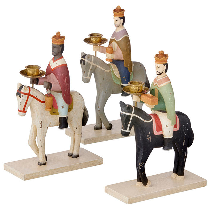 PRE-ORDER - Three Wise Kings Candle Holders - Smoke