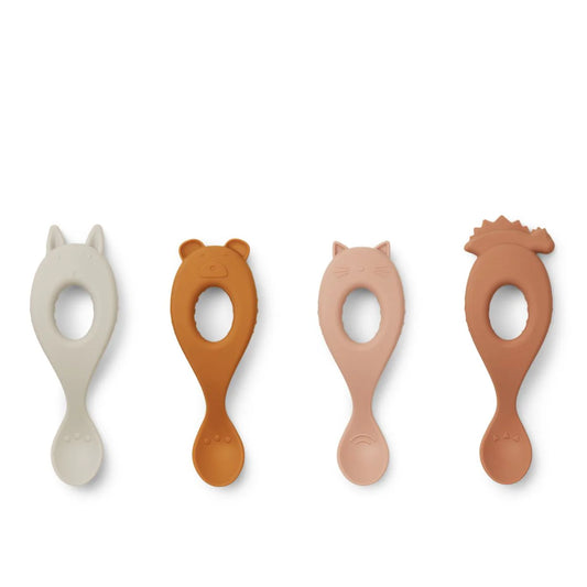 Liva Silicone Spoon 4-Pack - Rose Mix