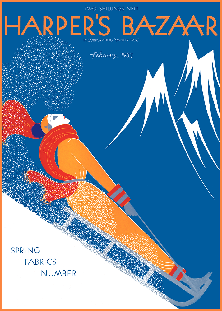 Vintage Ski Poster and Frame